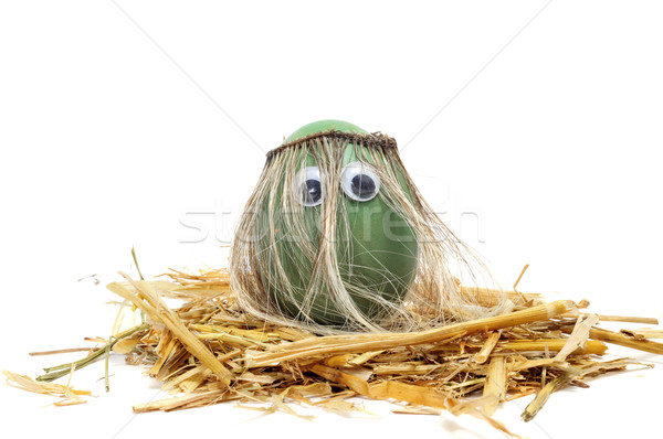 Hippie easter egg biały Wielkanoc wiosną farby Zdjęcia stock © nito