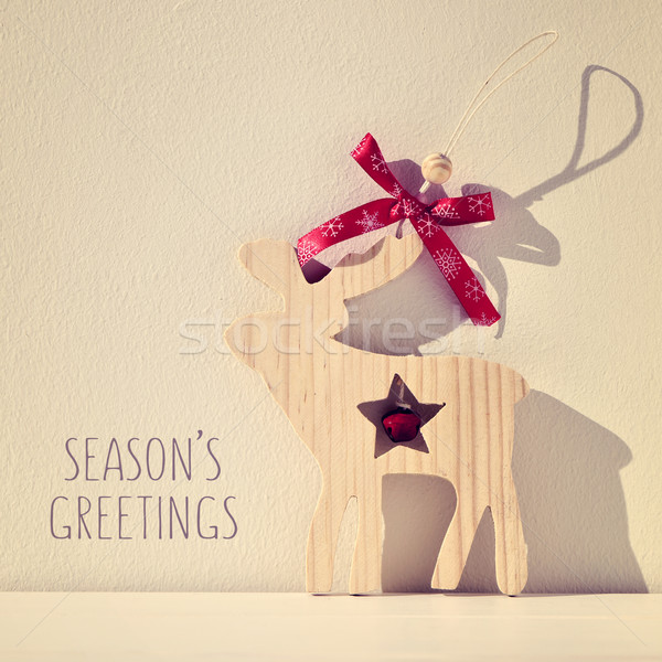 reindeer and text seasons greetings, filtered Stock photo © nito