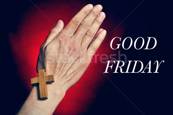 man praying and text good friday Stock photo © nito