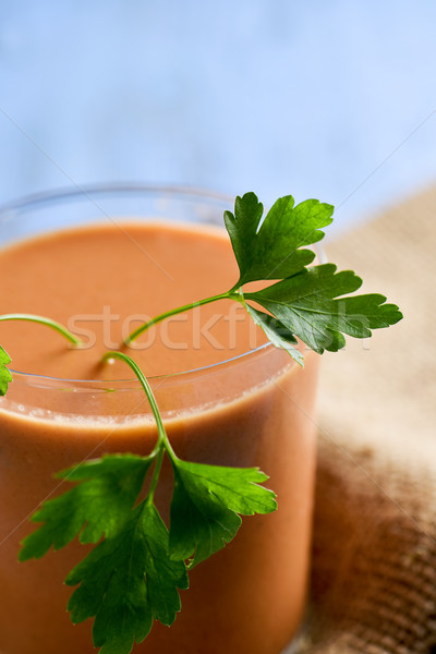 Spanisch kalten Tomatensuppe Glas erfrischend Stock foto © nito