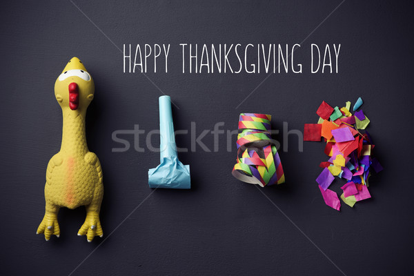 plucked turkey and text happy thanksgiving day Stock photo © nito