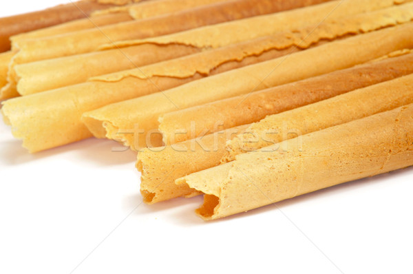 neulas, typical thin biscuit rolls eaten in Christmas in Catalon Stock photo © nito