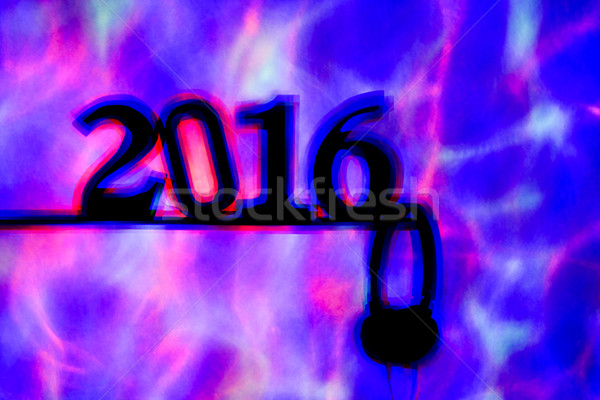 number 2016, as the new year, and headphones Stock photo © nito