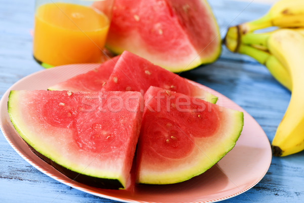 watermelon, bananas and orange juice Stock photo © nito