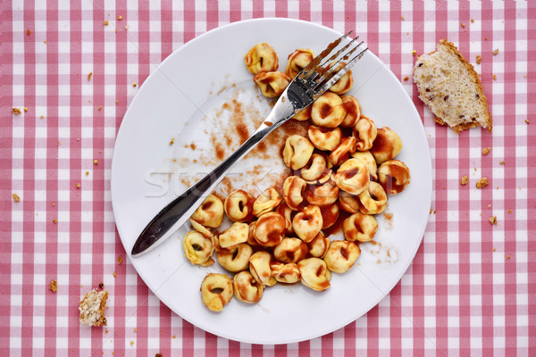 Pasta plato tiro placa tortellini salsa boloñesa Foto stock © nito