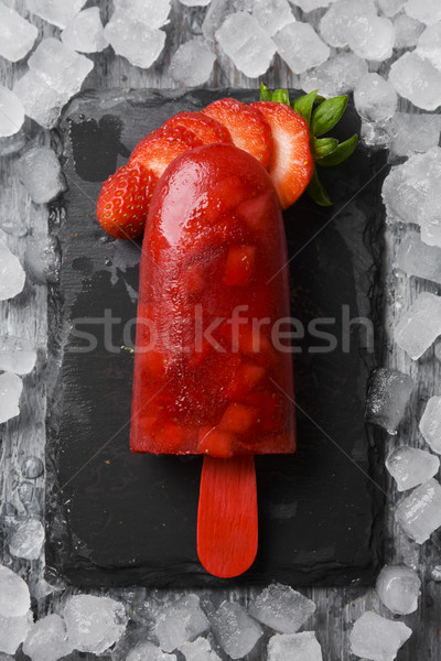 homemade natural strawberry ice pop Stock photo © nito
