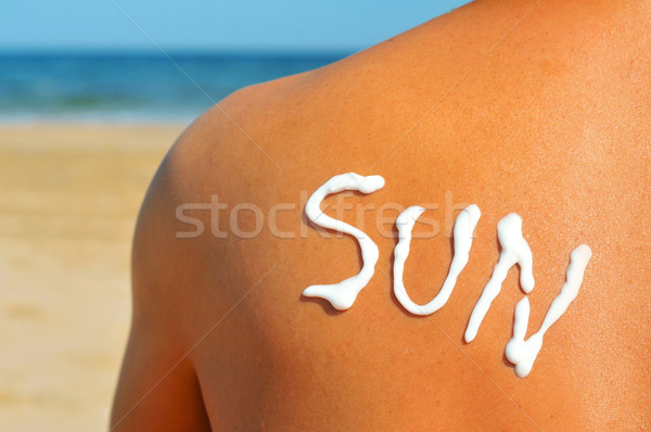 Güneş yaz plaj kelime yazılı geri Stok fotoğraf © nito