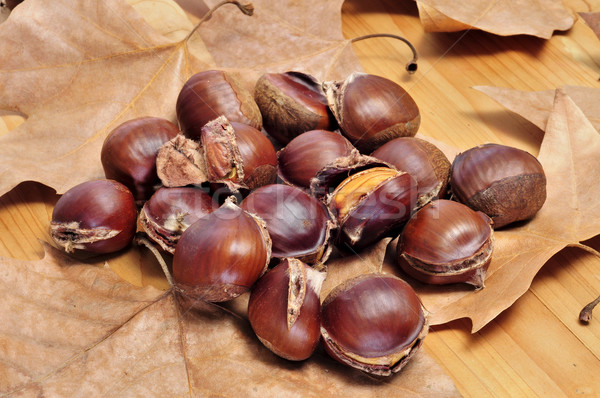 Stock photo: roasted chestnuts, typical snack in All Saints Day in Spain
