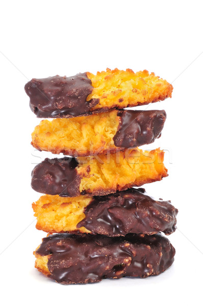 portuguese coconut pastries coated with chocolate Stock photo © nito