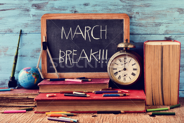 the text march break written in a chalkboard Stock photo © nito