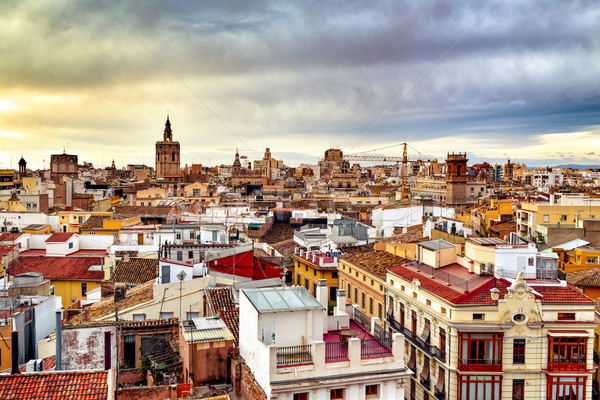 Città vecchia Valencia Spagna tetti cattedrale Foto d'archivio © nito