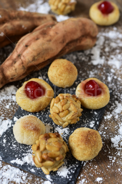 homemade panellets, typical of Catalonia, Spain, and sweet potat Stock photo © nito