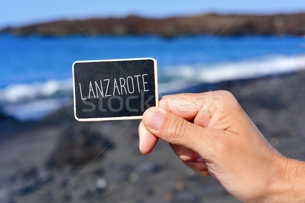 signboard with the text Lanzarote, in Spain Stock photo © nito