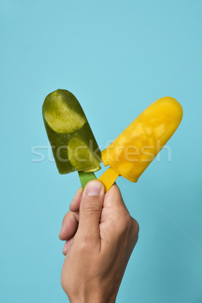 man with homemade ice pops Stock photo © nito