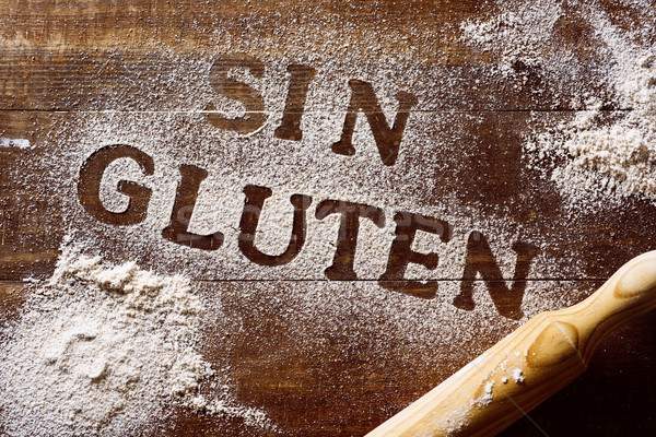 text gluten free written in spanish Stock photo © nito