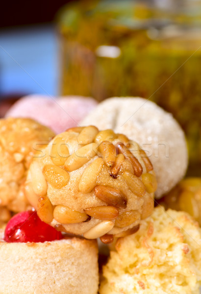panellets, typical confection eaten in All Saints Day in Catalon Stock photo © nito