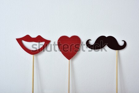 Stock photo: heart and mouths