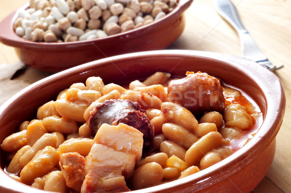 fabada asturiana, typical spanish bean stew Stock photo © nito