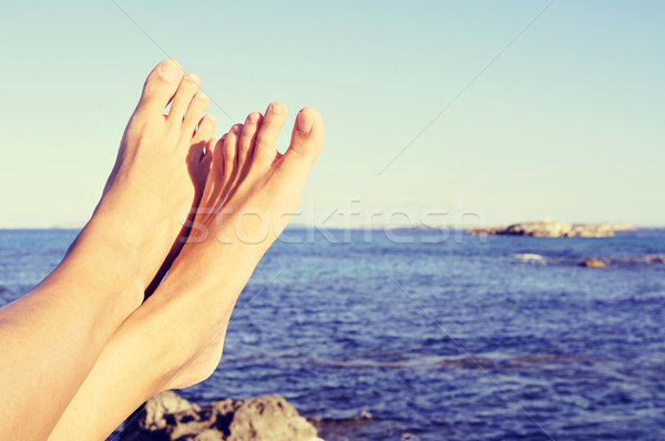 young man relaxing on the sea in Ibiza Island, Spain Stock photo © nito