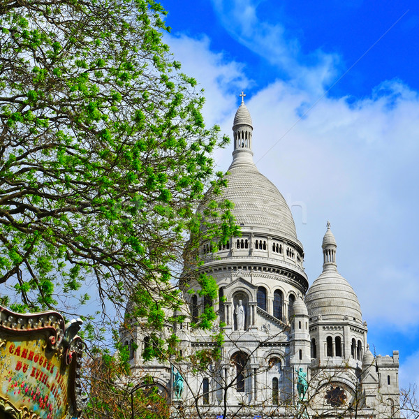 Bazilica Paris Franta vedere constructii oraş Imagine de stoc © nito