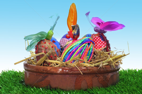 Stok fotoğraf: Paskalya · yumurtası · boyalı · farklı · renkler · desen