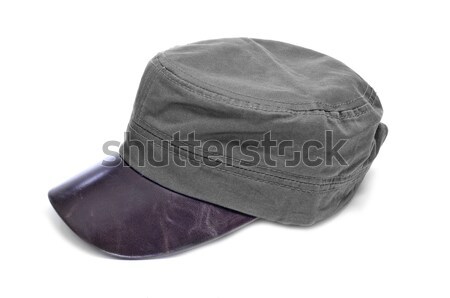 a gray cap with brown leather visor Stock photo © nito