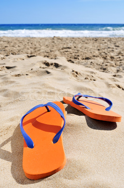 flip-flops on the sand of a beach Stock photo © nito