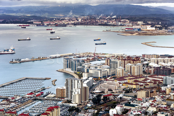 aerial view of Gibraltar from the Rock of Gibraltar Stock photo © nito