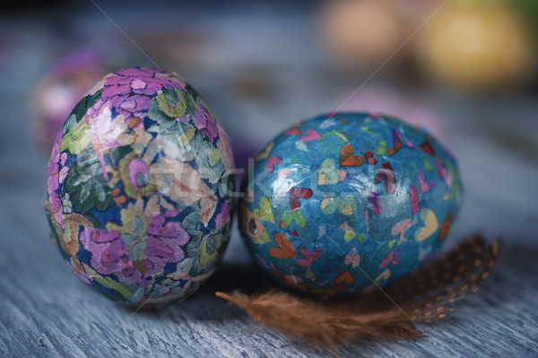 homemade decorated easter eggs Stock photo © nito