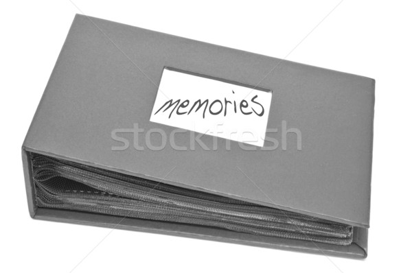 Stock foto: Fotoalbum · Wort · Erinnerungen · geschrieben · Hintergrund · Zeichen