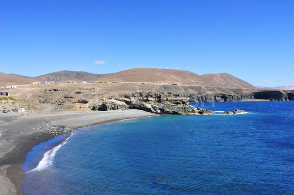 Foto stock: España · negro · arena · playa · canarias · agua