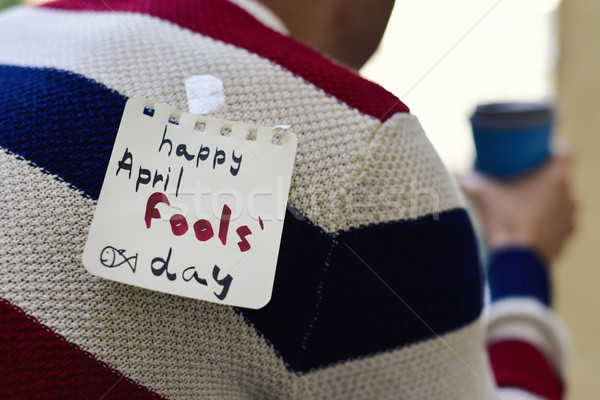 Fiatalember szöveg boldog nap közelkép fiatal Stock fotó © nito