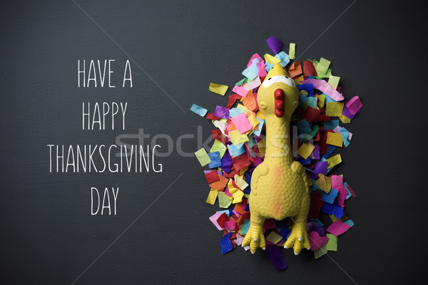 turkey and text have a happy thanksgiving day Stock photo © nito