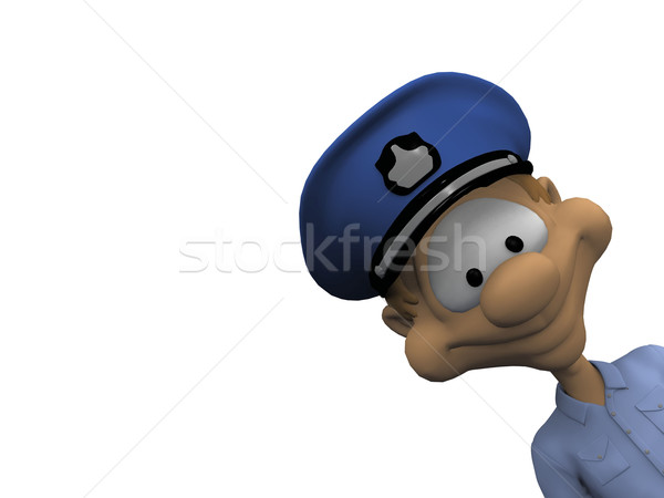 Policjant biały szczęśliwy sztuki niebieski prawa Zdjęcia stock © njaj