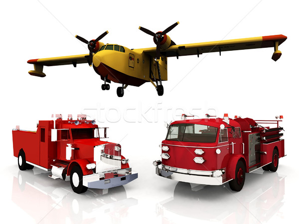 Fuego maquinaria retro motor seguridad emergencia Foto stock © njaj