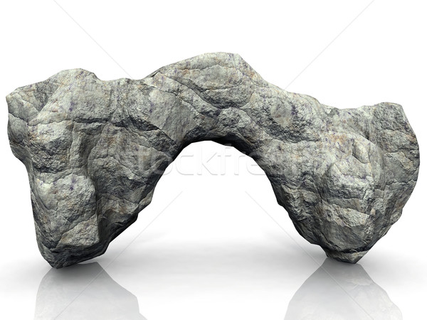 Stock photo: stone  arch on a white background