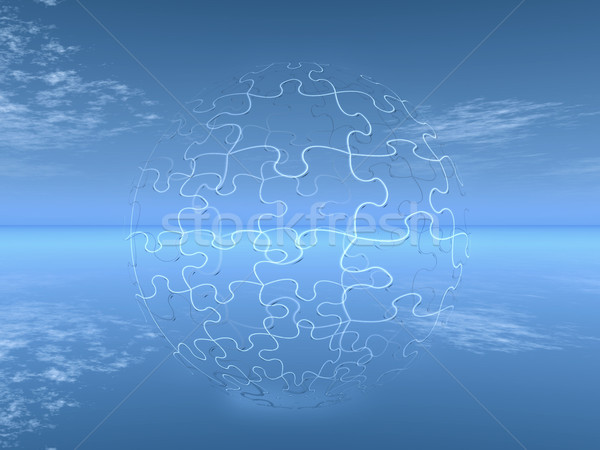 a  transparent puzzle ball against the sky Stock photo © njaj