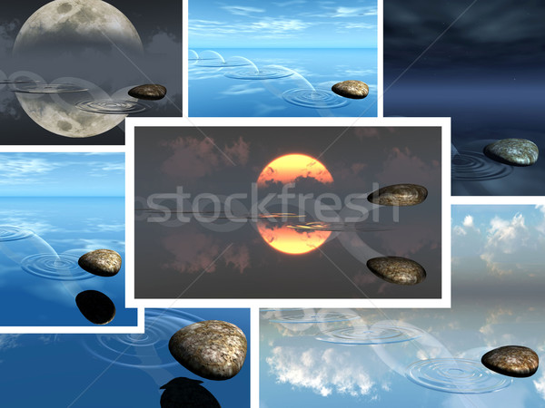Stock photo: composition  of rocks on the water