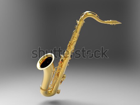 Saxophon grau Musik Konzert Band Orchester Stock foto © njaj
