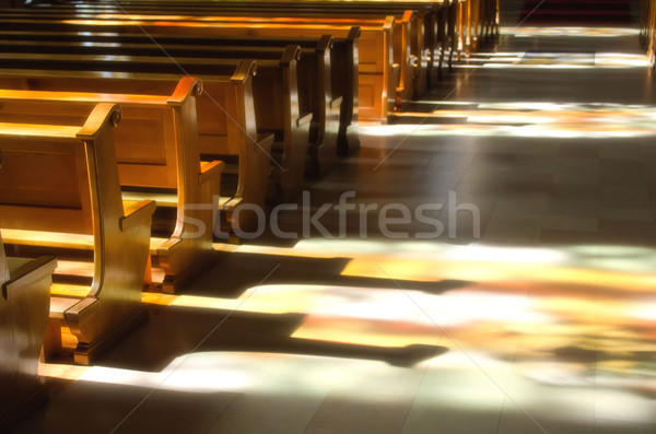 Reflexión vidrieras iglesia ventana Jesús arquitectura Foto stock © njaj