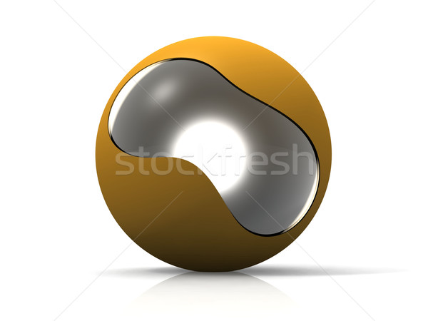 a  glass ball and yellow metal Stock photo © njaj
