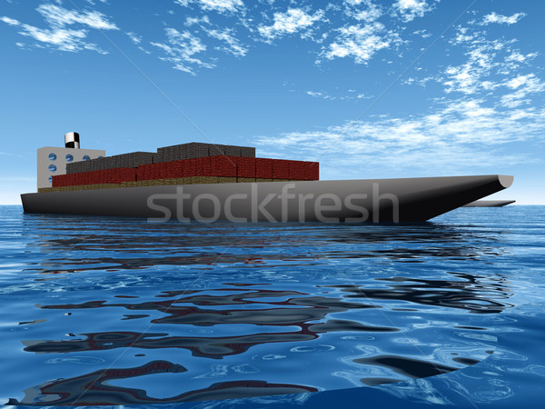 Containerschip zee boot industrie schip scheepvaart Stockfoto © njaj