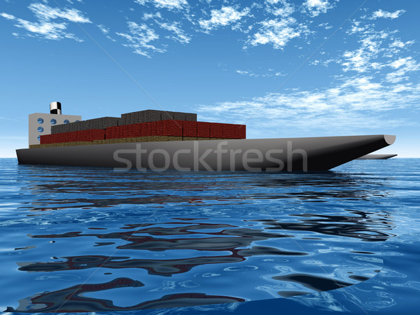 [[stock_photo]]: Porte-conteneurs · mer · bateau · industrie · navire · expédition