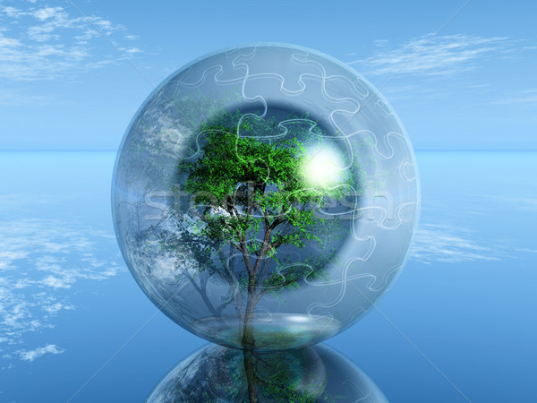a tree in a bubble puzzle Stock photo © njaj