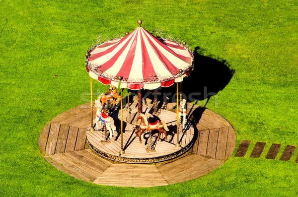 the small carousel in green grass Stock photo © njaj