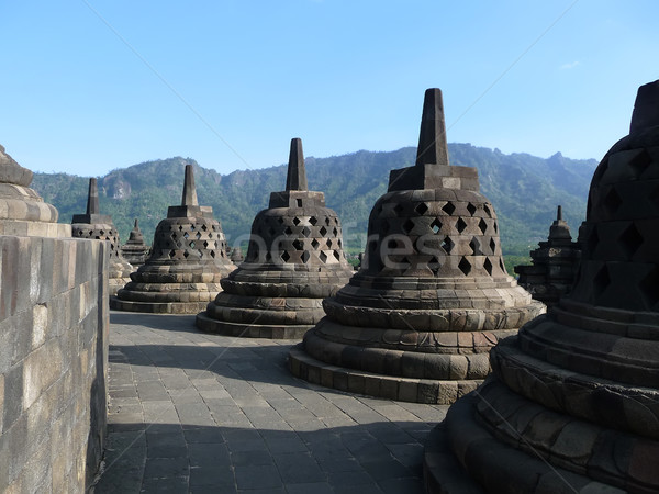 Borobudur in Java in Indonesia Stock photo © njaj