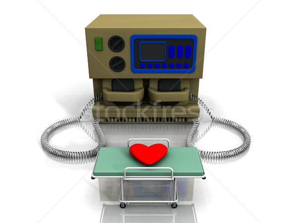 Defibrillator Herz blau Taste Clip Symbol Stock foto © njaj