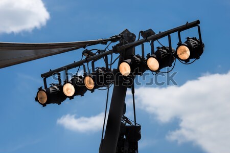 Konzert Rampenlicht Musik abstrakten Rauch blau Stock foto © njaj