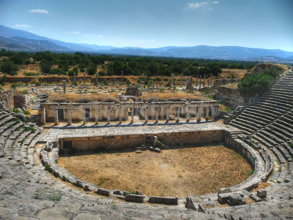 Roman amfiteatru călători piatră Europa istorie Imagine de stoc © njaj
