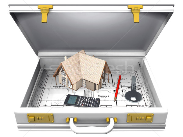 home and briefcase Stock photo © njaj